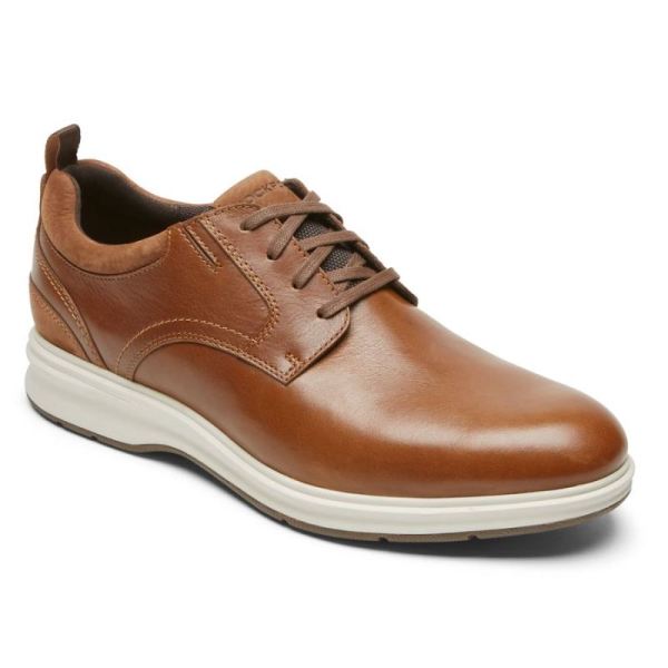 ROCKPORT MEN'S TOTAL MOTION CITY PLAIN TOE OXFORD-TAN - Click Image to Close