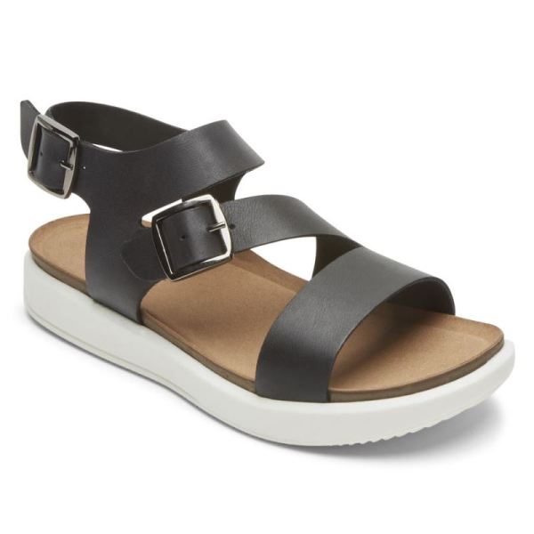 ROCKPORT WOMEN'S KELLS BAY ASYMMETRICAL SANDAL-BLACK