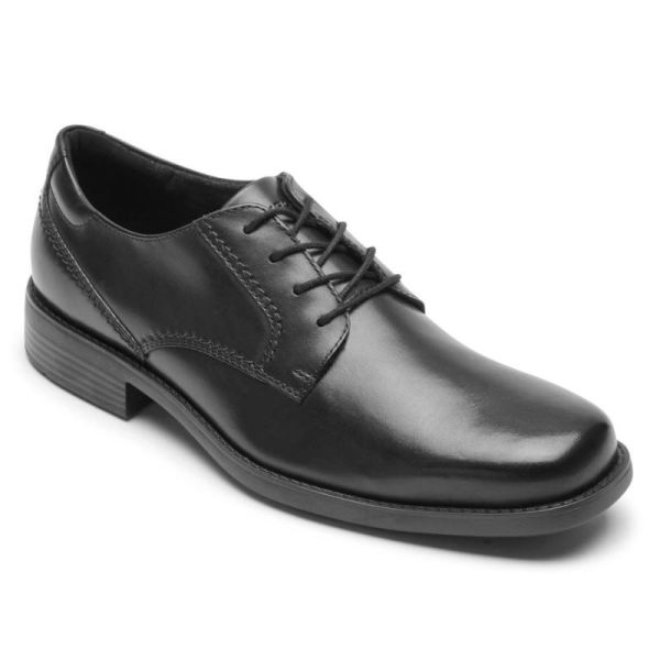 ROCKPORT MEN'S GREYSON PLAIN TOE OXFORD-BLACK - Click Image to Close