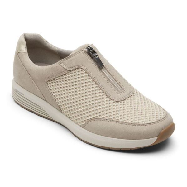 ROCKPORT WOMEN'S TRUSTRIDE PROWALKER ZIP SNEAKER-VANILLA