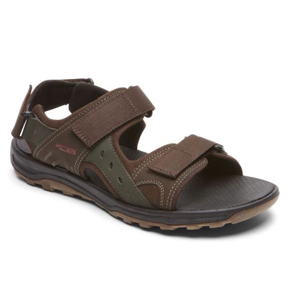 ROCKPORT MEN'S XCS TRAIL TECHNIQUE ADJUSTABLE SANDAL-BROWN MULTI