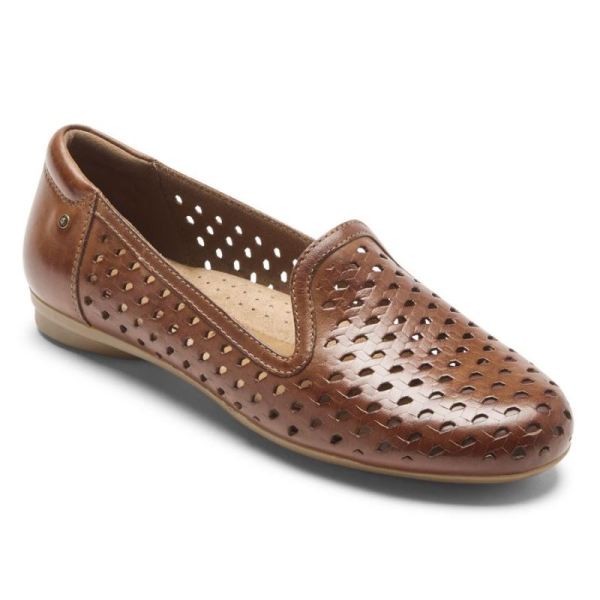 ROCKPORT WOMEN'S COBB HILL MAIIKA WOVEN SLIP-ON-TAN LEATHER - Click Image to Close