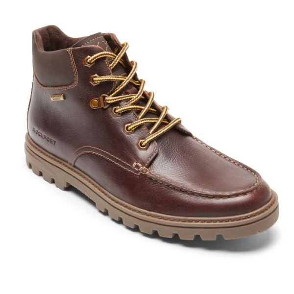 ROCKPORT MEN'S WEATHER OR NOT MOC TOE BOOT-WATERPROOF-MONKS ROBE LEATHER