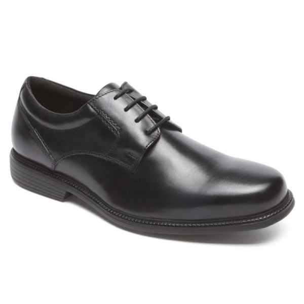 ROCKPORT MEN'S CHARLES ROAD PLAIN TOE OXFORD-BLACK - Click Image to Close