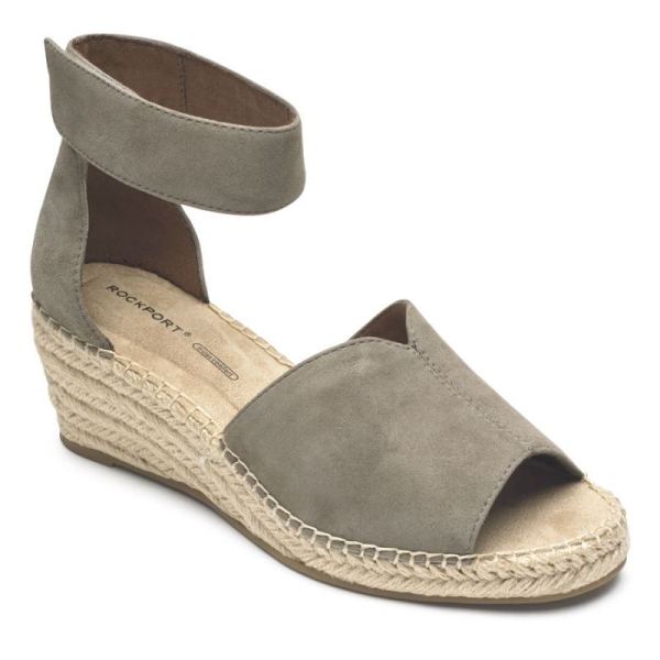 ROCKPORT WOMEN'S MARAH PEEP TOE WEDGE SANDAL-TAUPE