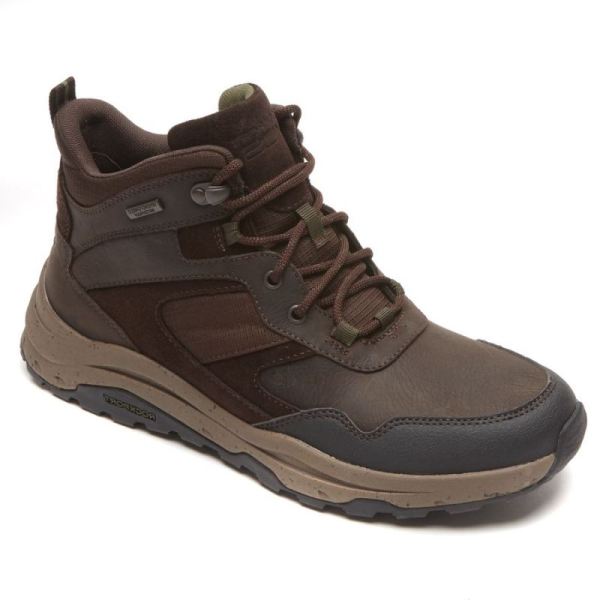 ROCKPORT MEN'S XCS PATHWAY MID BOOT-WATERPROOF-JAVA LEATHER/SUEDE - Click Image to Close