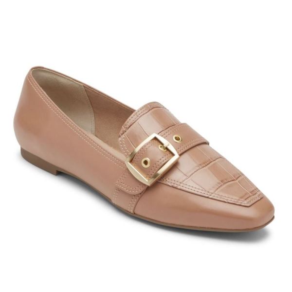 ROCKPORT WOMEN'S TOTAL MOTION LAYLANI BUCKLE LOAFER-AU NATURAL LEATHER - Click Image to Close