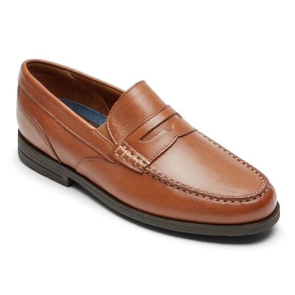 ROCKPORT MEN'S PRESTON PENNY LOAFER-TUMBLED TAN