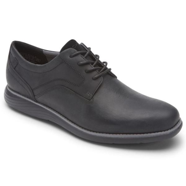 ROCKPORT MEN'S GARETT PLAIN TOE OXFORD-BLACK II - Click Image to Close