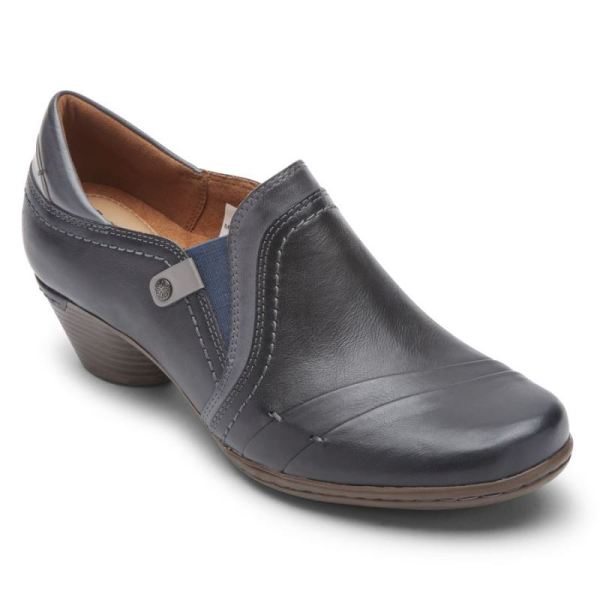 ROCKPORT WOMEN'S COBB HILL LAUREL SLIP-ON-BLUE LEATHER - Click Image to Close