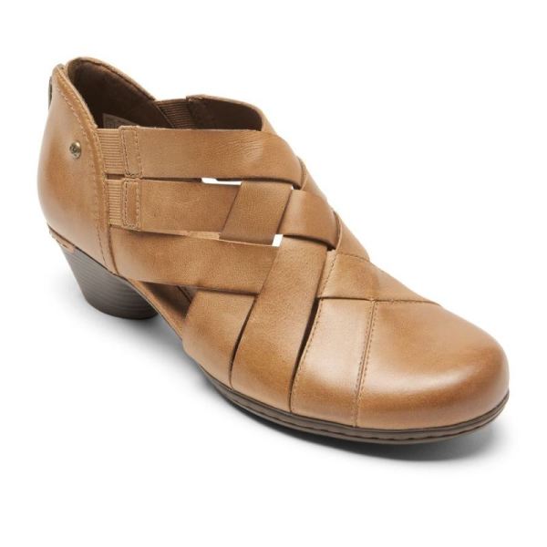 ROCKPORT WOMEN'S COBB HILL LAUREL WOVEN BOOTIE-TAN - Click Image to Close