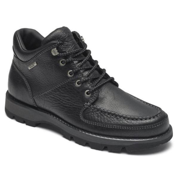 ROCKPORT MEN'S UMBWE II WATERPROOF CHUKKA BOOT-BLACK LEATHER