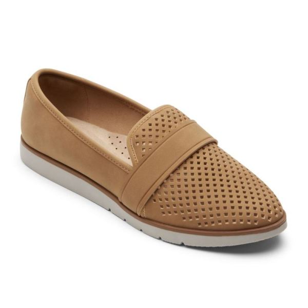 ROCKPORT WOMEN'S STACIE PERFORATED LOAFER-HONEY - Click Image to Close