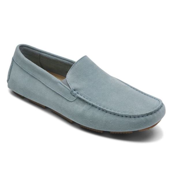 ROCKPORT MEN'S RHYDER VENETIAN LOAFER-LIGHT BLUE SUEDE