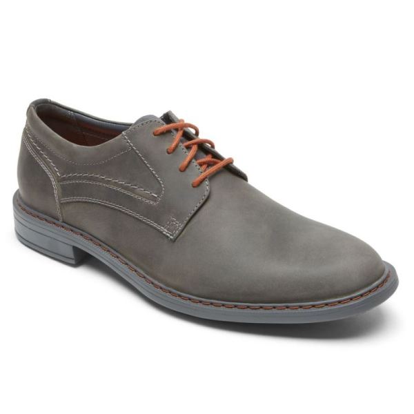 ROCKPORT MEN'S TANNER PLAIN TOE OXFORD-STEEL GREY - Click Image to Close