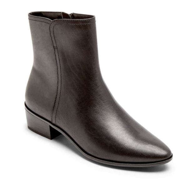 ROCKPORT WOMEN'S GEOVANA MID BOOT-BLACK LEATHER WATERPROOF - Click Image to Close