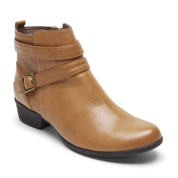 ROCKPORT WOMEN'S CARLY STRAP BOOT-TAN