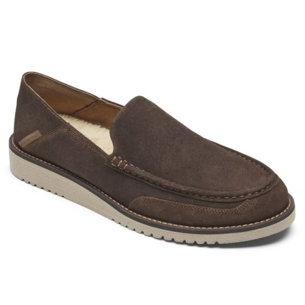 ROCKPORT MEN'S AXELROD CRUSHBACK SLIP-ON-JAVA NUBUCK