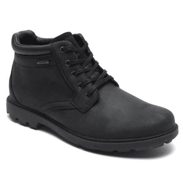 ROCKPORT MEN'S STORM SURGE PLAIN TOE BOOT-BLACK