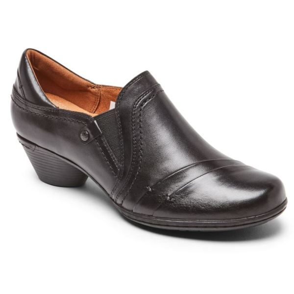 ROCKPORT WOMEN'S COBB HILL LAUREL SLIP-ON-BLACK LEATHER