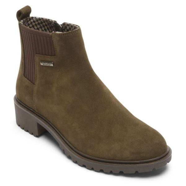 ROCKPORT WOMEN'S RYLEIGH CHELSEA BOOT-WATERPROOF-DARK OLIVE - Click Image to Close