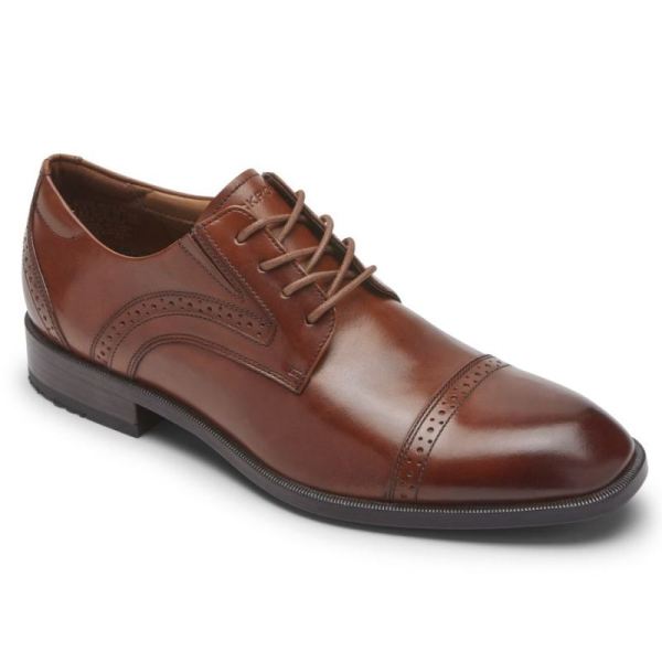 ROCKPORT MEN'S TOTAL MOTION OFFICE CAP TOE OXFORD-BRITISH TAN - Click Image to Close