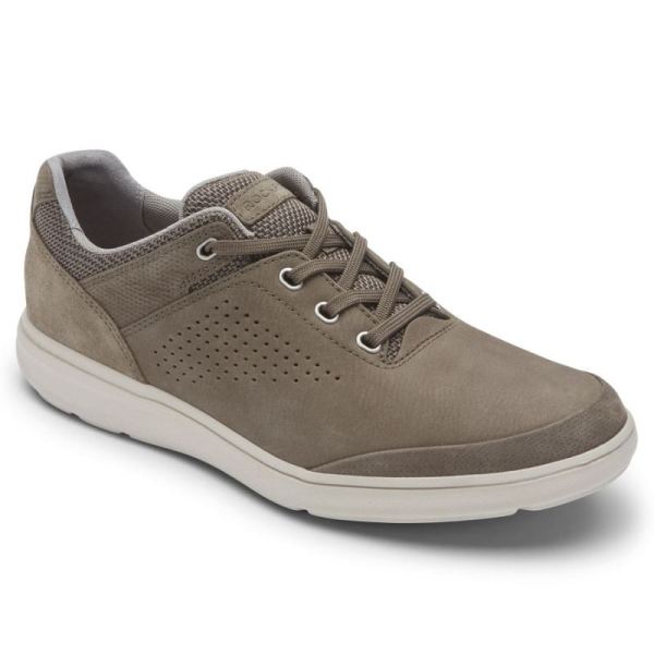 ROCKPORT MEN'S ZADEN OXFORD SNEAKER-BREEN EMBOSSED NUBUCK SUEDE