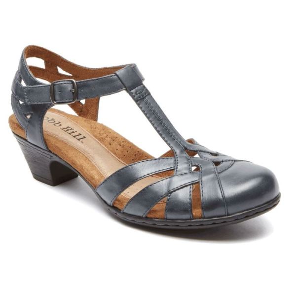 ROCKPORT WOMEN'S COBB HILL AUBREY T-STRAP-NAVY - Click Image to Close