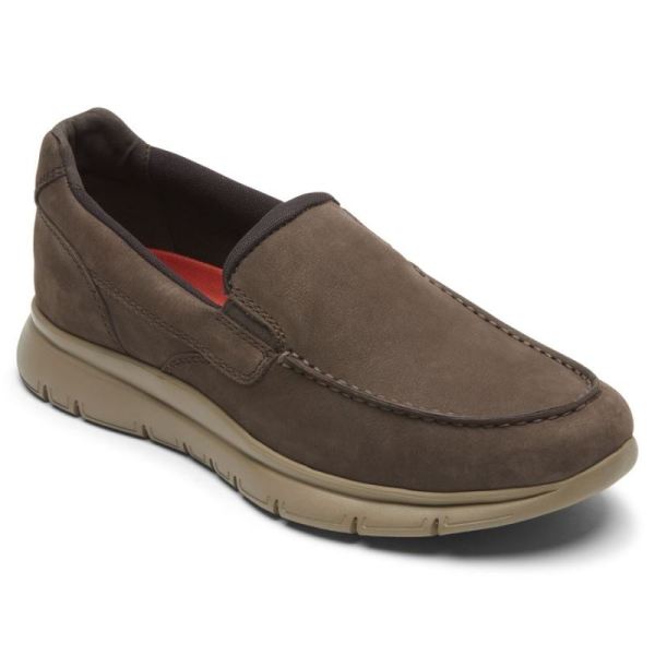 ROCKPORT MEN'S PRIMETIME MOC SLIP-ON-JAVA NUBUCK - Click Image to Close