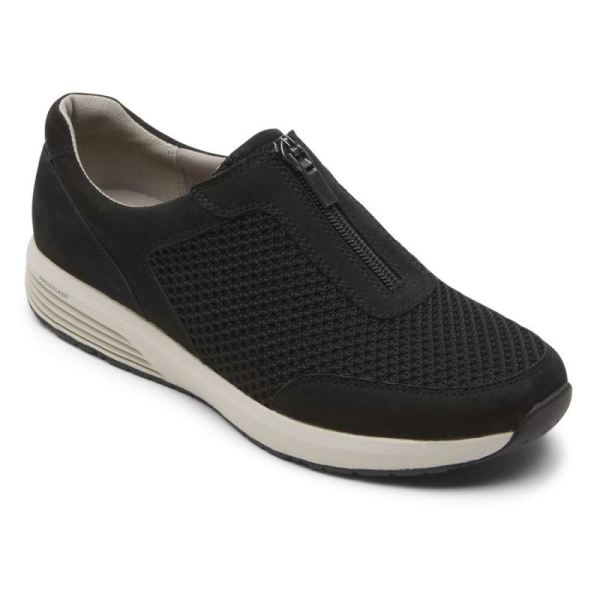 ROCKPORT WOMEN'S TRUSTRIDE PROWALKER ZIP SNEAKER-BLACK