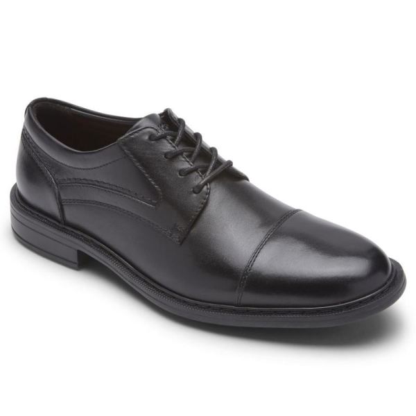 ROCKPORT MEN'S TANNER CAP TOE OXFORD-BLACK - Click Image to Close