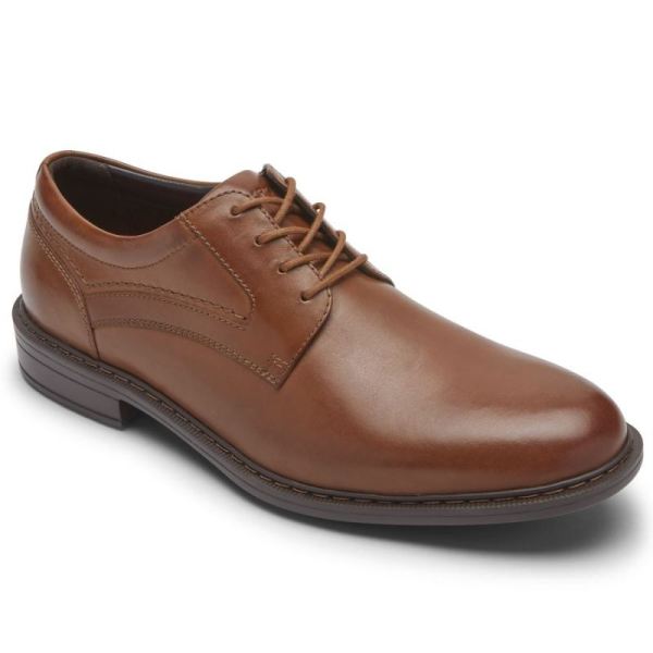 ROCKPORT MEN'S TANNER PLAIN TOE OXFORD-COGNAC