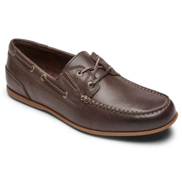 ROCKPORT MEN'S MALCOM CAMP BOAT SHOE-JAVA