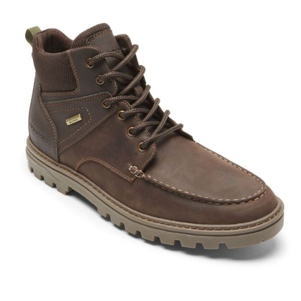 ROCKPORT MEN'S WEATHER READY MOC TOE BOOT-WATERPROOF-JAVA LEATHER/SUEDE - Click Image to Close