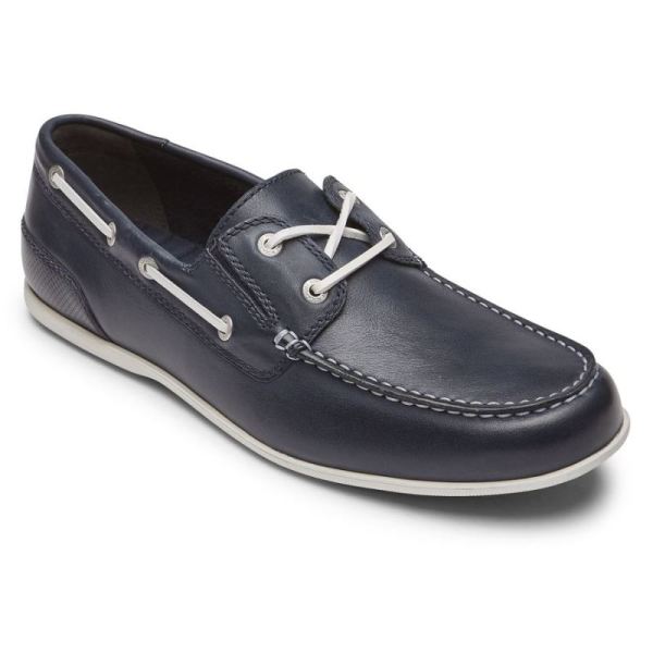 ROCKPORT MEN'S MALCOM CAMP BOAT SHOE-NEW DRESS BLUES