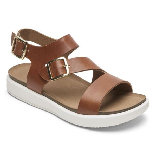 ROCKPORT WOMEN'S KELLS BAY ASYMMETRICAL SANDAL-SPICED RUM