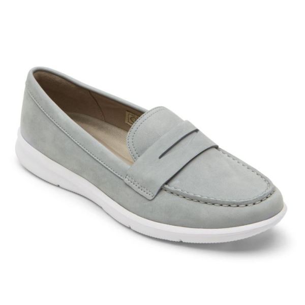 ROCKPORT WOMEN'S AYVA WASHABLE PENNY LOAFER-BLUE CHAMBRAY