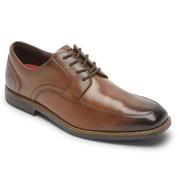 ROCKPORT MEN'S SLAYTER APRON TOE OXFORD-NEW BROWN GLASS