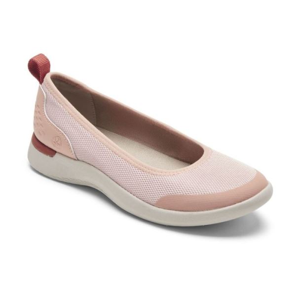 ROCKPORT WOMEN'S TRUFLEX FLY KNIT BALLET FLAT-PINK KNIT WASHABLE - Click Image to Close