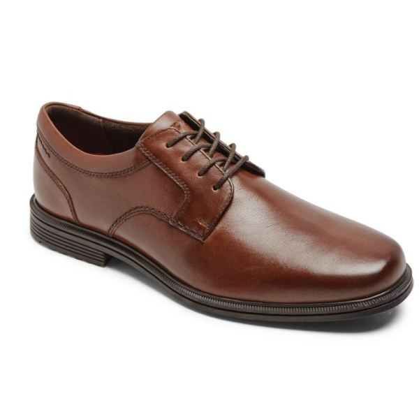 ROCKPORT MEN'S TAYLOR PLAIN TOE OXFORD-WATERPROOF-TAN - Click Image to Close