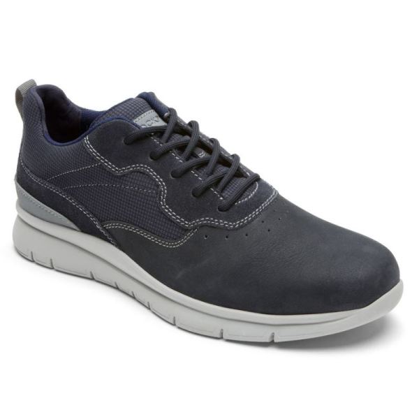 ROCKPORT MEN'S STEWART PLAIN TOE SNEAKER-NAVY NUBUCK SUEDE MESH - Click Image to Close