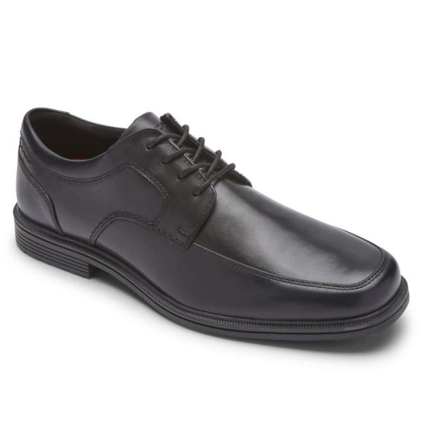 ROCKPORT MEN'S TAYLOR WATERPROOF APRON TOE OXFORD-BLACK - Click Image to Close