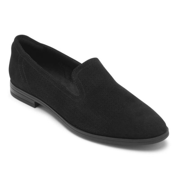 ROCKPORT WOMEN'S PERPETUA PERFORATED LOAFER-BLACK - Click Image to Close