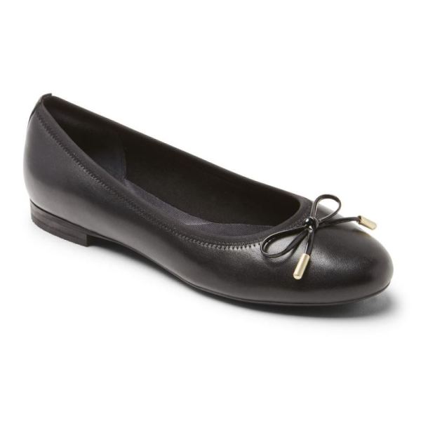 ROCKPORT WOMEN'S TOTAL MOTION TAVIA BALLET FLAT-BLACK