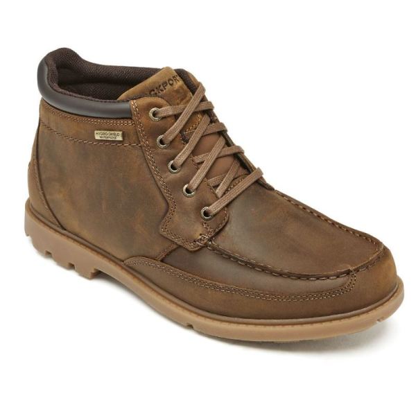 ROCKPORT MEN'S PATTEN WATERPROOF MOC BOOT-BOSTON TAN LEATHER - Click Image to Close