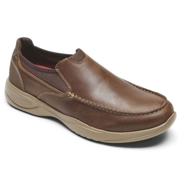 ROCKPORT MEN'S METRO PATH SLIP-ON-SORREL LEATHER/SUEDE