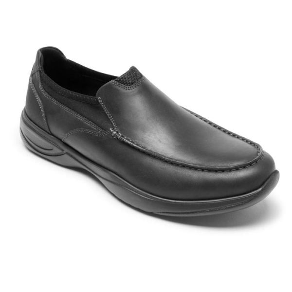 ROCKPORT MEN'S METRO PATH SLIP-ON-BLACK LEATHER - Click Image to Close