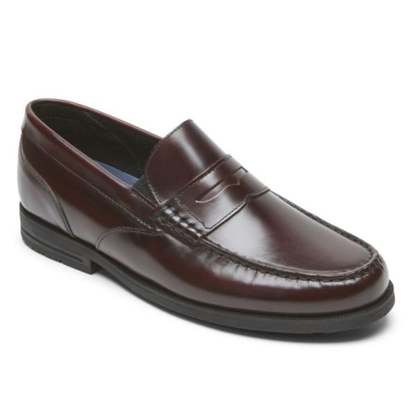 ROCKPORT MEN'S PRESTON PENNY LOAFER-BURGUNDY