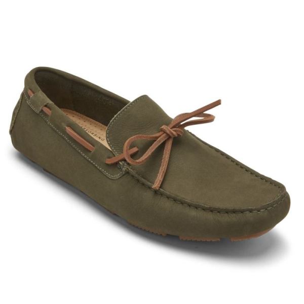 ROCKPORT MEN'S RHYDER TIE LOAFER-OLIVE NUBUCK