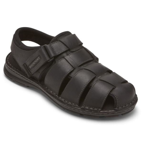 ROCKPORT DARWYN FISHERMAN SLINGBACK SANDAL-BLACK LEATHER 2 - Click Image to Close